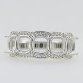 14K White Gold Semi Mount Ring Setting Cushion CU 6x6mm PJC15082R14KW - Syzjewelry